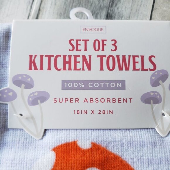 NWT - Envogue set of 3 Mushroom Kitchen Towels - Picture 4 of 4